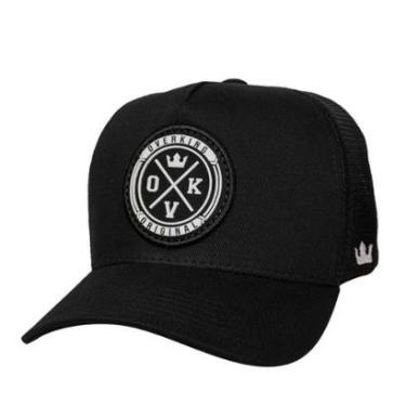 Imagem de Boné Overking Aba Curva Trucker Patch Preto Branco-Masculino