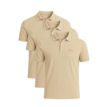 Imagem de Kit 3 Camisas Polo Masculina Básicas Crocker-Masculino