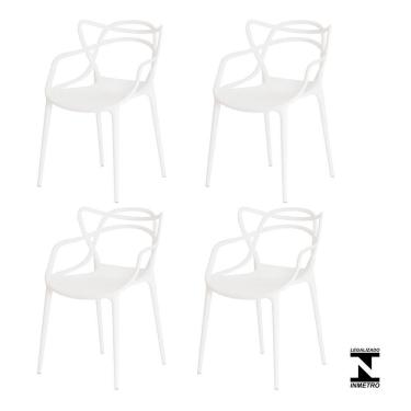 Imagem de Kit 4 Cadeiras Allegra Branca Sala Cozinha Jantar