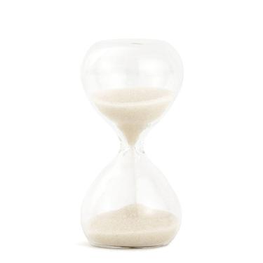 Imagem de Ampulheta Decorativa em Vidro Areia Branca 1 Minuto 6cm 18336P Mart