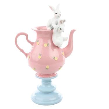 Imagem de Coelho De Pascoa Tea Party Bule Diversão 34cm 1067853 1Unid