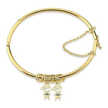 Imagem de Bracelete Dois Meninos e Elos Folheado a Ouro 18k - Maise Joias, M