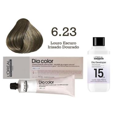 Imagem de Tonalizante Dia Color 6.23 Louro Escuro Irisado Dourado + Emulsão Reve