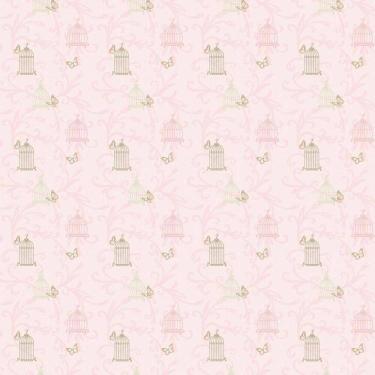 Imagem de Papel De Parede Infantil Rosa Borboletas Adesivo Quarto