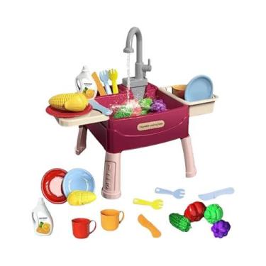 Imagem de Conjunto De Brinquedos De Cozinha Para Crianças Com Pia E Água Corrent