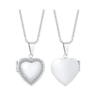 Imagem de Pingentes De Coração Em Aço Inoxidável Brilhante Para Mulheres E Homen