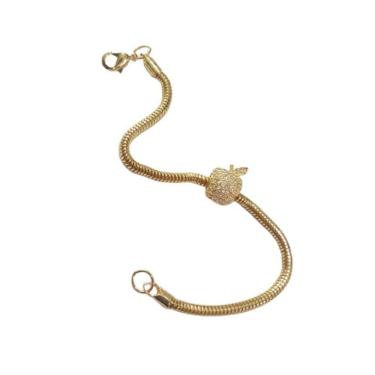 Imagem de Pulseira Folheada Com Pingente Maça Cravejado Mini Zircônia