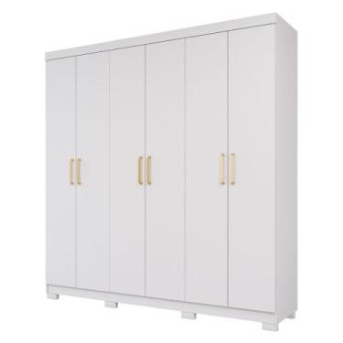 Imagem de Guarda Roupa Maya 6 Portas 3 Gavetas Flex Espelho Interno MDF - Panan,