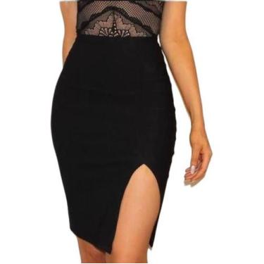 Imagem de Saia Midi  Fenda Secretária Moderna Versátil - Lojinha Da Vivi, Violet