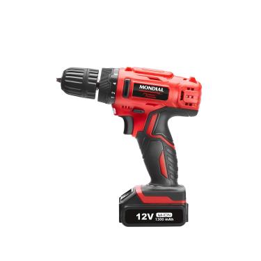 Imagem de Parafusadeira e Furadeira Mondial Power Tools FPF-06M Mandril 10mm Maleta Bateria 12V Bivolt