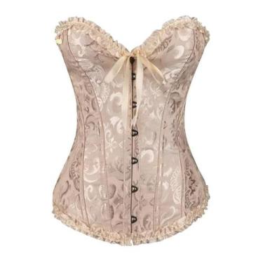 Imagem de Corpete Corset Espartilho Cinta Modela Cintura Floral - Modas Fagundes