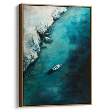 Imagem de Quadro Mar Sereno das Águas Turquesas - Mioquadros, 120x80 cm, Tabaco