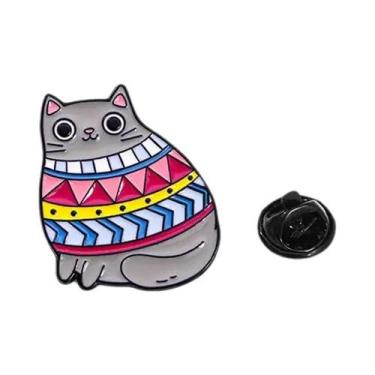 Imagem de Broche De Esmalte De Desenho Animado De Animais De Inverno: Gato, Rapo