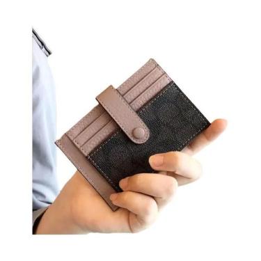 Imagem de Porta-cartões Mini Ultra-fino Para Mulheres Com Monograma, Carteira En