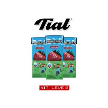 Imagem de Suco Tial Minecraft Morango 200 Ml - Kit 3 Unidades