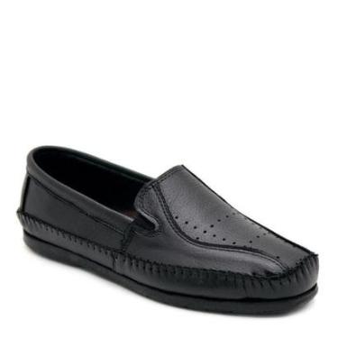 Imagem de Mocassim Masculino Só Couro 100 Preto-Feminino