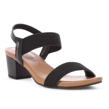 Imagem de Sandália Usaflex Elástico Salto Bloco Preto - Feminino - Usafllex, 38,