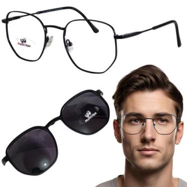 Imagem de Armação De Óculos para Grau Lentes Clip On Sextavado Polarizado - Mult