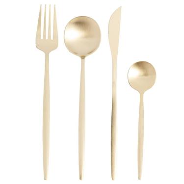 Imagem de Faqueiro 16 Peças Aço Inox Lyor Ópera Champanhe Design Elegante Alta Durabilidade