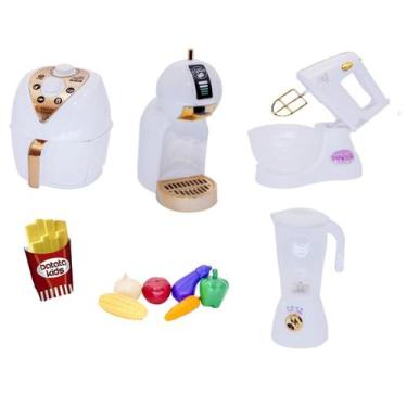 Imagem de Kit Cozinha Infantil Airfryer Bate Cafete Liqui Legume 13 PÇ - CLICKCO