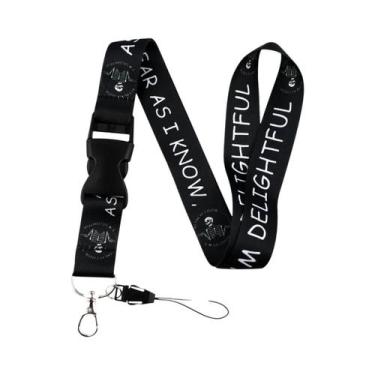 Imagem de Cordão De Pescoço Com Estampa De Borboleta E Lua, Suporte Para Crachá 