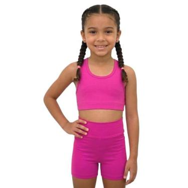 Imagem de Conjunto Roupa de Treino Infantil Menina Feminina Kids Ginastica Cintu