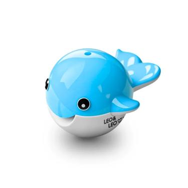 Imagem de Apontador Duplo com Depósito Leonora Fundo do Mar Baleia com Dois Orifícios para Lápis de Diferentes Tamanhos Azul