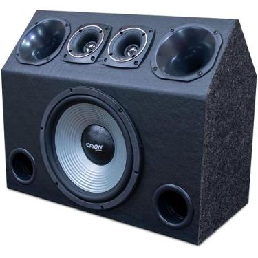 Imagem de Caixa Carro Som Automotivo Trio Sub 12 Pol 200w rms Driver Corneta Twe