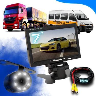 Imagem de Kit Tela 7 Polegadas Camera De Ré Led Van cabo 10m caminhão - CARDAD