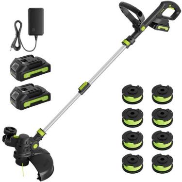 Imagem de Aparador de grama sem fio LPSUK 20V 12" 3 em 1 com 2 baterias