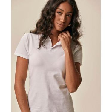 Imagem de Blusa Polo Básica Feminina Com Peitilho Em Piquet Stretch - Malwee, Br