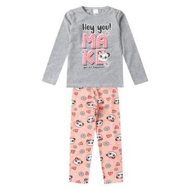 Imagem de Conjunto Algodão Menina Blusa Longa E Calça Select Cinza, 10, Cinza