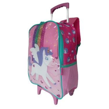 Imagem de Mochila Escolar Unicórnio Lucxel Menina Aula Rosa Rod