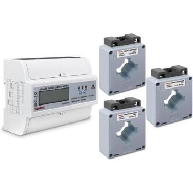 Imagem de Kit Medidor de Energia M1250SA Trifásico 220/380V + 3und TC MSQ 400/5A