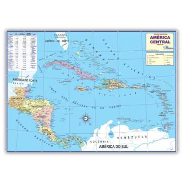 Imagem de Mapa Gigante - América Central Político - 120 x 90cm - Escolar - Estud