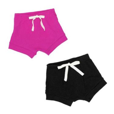 Imagem de Kit 2 Bermudas Shorts Curto Tapa Fraldas Bebê Baby Unissex - Fofotinho