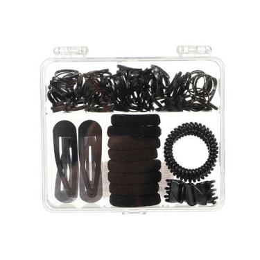 Imagem de Conjunto de presilhas para cabelos cor preto 125 peças - MINISO