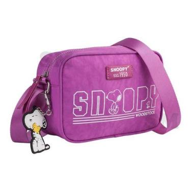 Imagem de Bolsa Snoopy Retangular Sp2378 Transversal Feminina Em Nylon - Semax