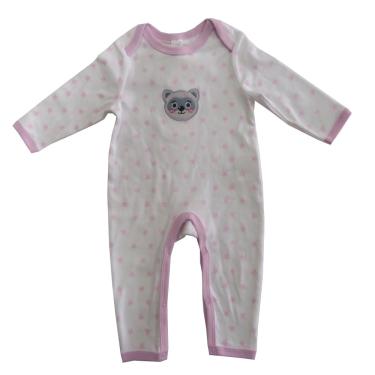 Imagem de Macacão Infantil Menina ST Importações WK23-BB964 Branco com Rosa