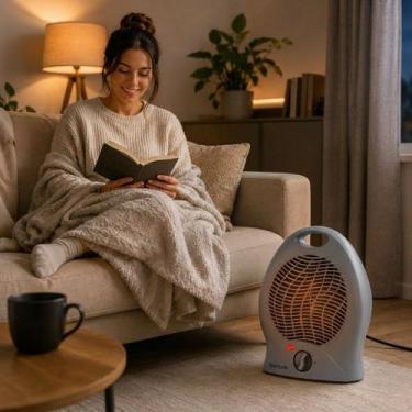 Imagem de Aquecedor de Ar Elétrico 2000W Portátil 220V 2 Níveis Doméstico Escrit