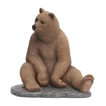 Imagem de Escultura Decorativa Urso em Poliresina Marrom 30cm 21562 Mart