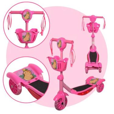 Imagem de Patinete Criança 3 Rodinhas Com Luz Led Musical Menina Rosa - Toys 2U