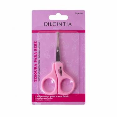 Imagem de Tesoura Unha Para Bebê Cabo De Plástico Dilcintia Beauty, Rosa