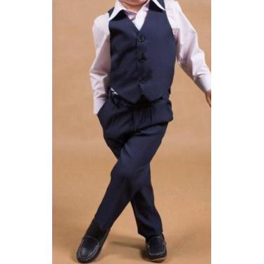Imagem de Conjunto Social Menino Azul Marinho Festa Colete - Ranna Bebe, Azul ma