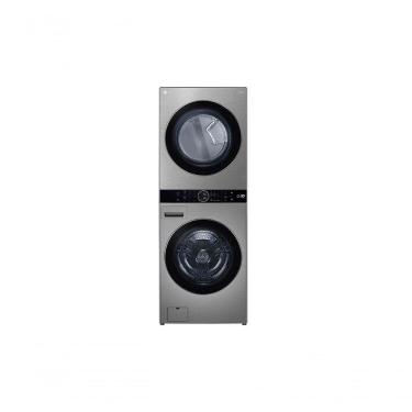 Imagem de Lavadora e Secadora Elétrica Smart LG WashTower 17kg Aço Escovado com Inteligência Artificial AIDD WK17VS6A 220V