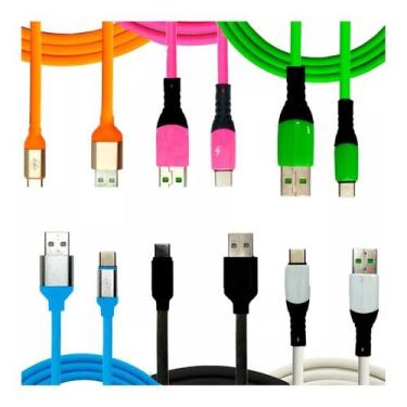 Imagem de Cabo Colorido Emborrachado 1,2 Metros - USB Tipo-C - Kapbom
