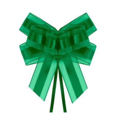 Imagem de Laço Rápido Voal com Cetim - Fitas Progresso, 217 - VERDE BANDEIRA