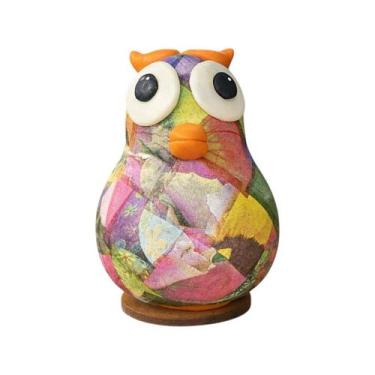 Imagem de Coruja Decorativa em Cabaça Artesanal Pequena (10-12 cm) - Peça Única 
