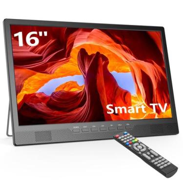 Imagem de Smart TV Desobry 16" LCD Wi-Fi HDMI USB com suporte ajustável