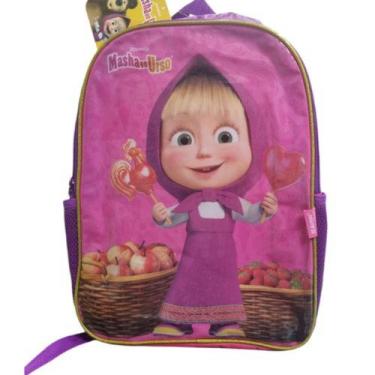 Imagem de Mochila Grande Costas Escolar Infantil Masha E O Urso Rosa - LUXCEL